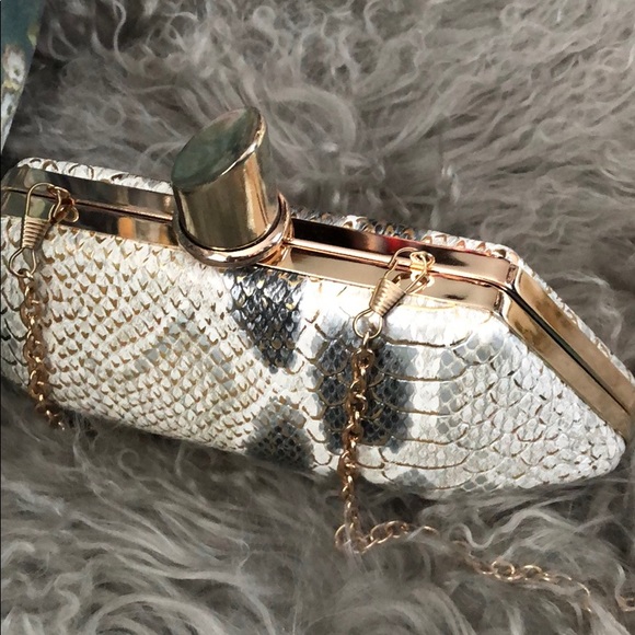 Snakeskin Evening Clutch - Picture 4 of 4